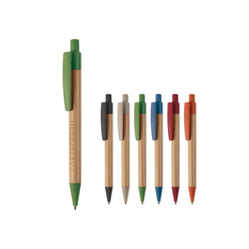 Stylo bille en bambou et paille de blé - 1