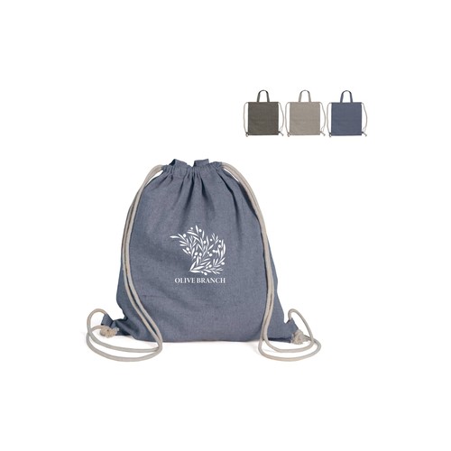 Sac cordelettes en coton recyclé 38x42cm personnalisé