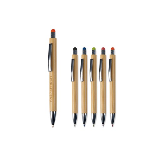 Stylo-stylet New York en bambou personnalisé