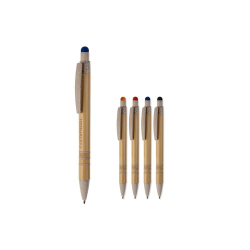 Stylo bille en bambou et paille de blé personnalisé