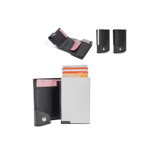 Portefeuille personnalisé avec porte-cartes bleue RFID