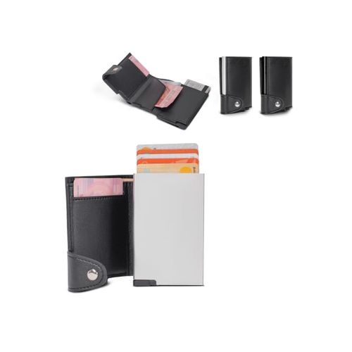 Portefeuille avec porte-cartes bleue RFID