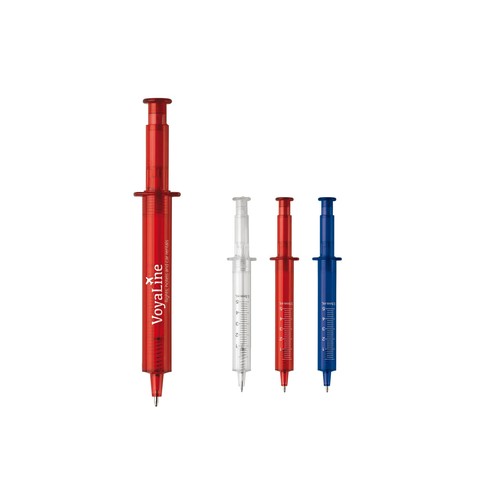 Stylo seringue transparent personnalisé
