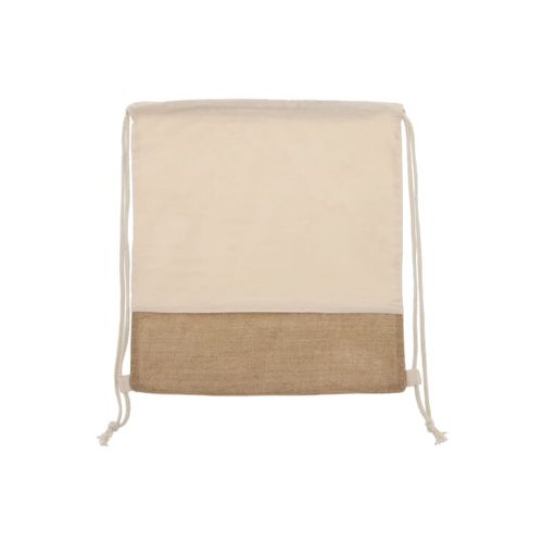 Sac à cordon Jute avec cordons en coton 38x41cm - 5