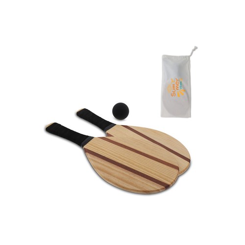 Set de plage frescobol en bois personnalisé