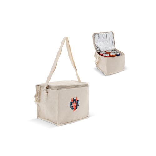 Sac isotherme coton carré personnalisé 22x18x18cm