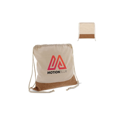 Sac personnalisé Liège/Jute avec cordelettes en coton 38x41cm