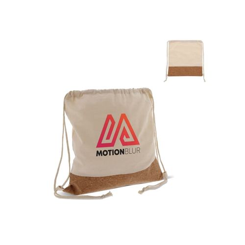 Sac Liège/Jute avec cordelettes en coton 38x41cm - 1