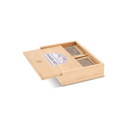 Jeu de cartes à jouer dans une boîte en bambou - 2