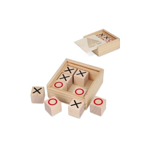 Set Tic Tac Toe dans une boîte en bois