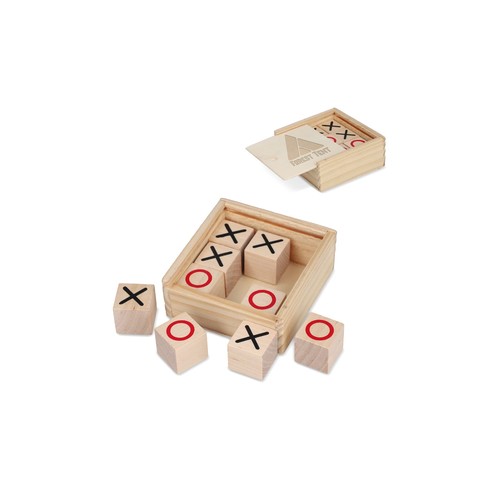 Set Tic Tac Toe dans une boîte en bois personnalisée