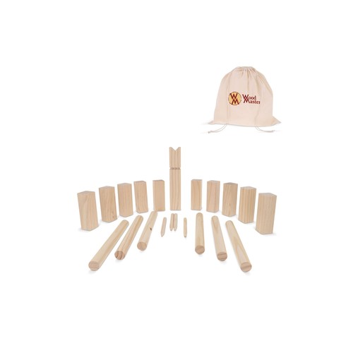 Jeu Kubb en bois personnalisé en pochette