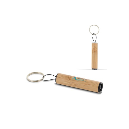 Porte-clés lampe de poche en bambou personnalisé