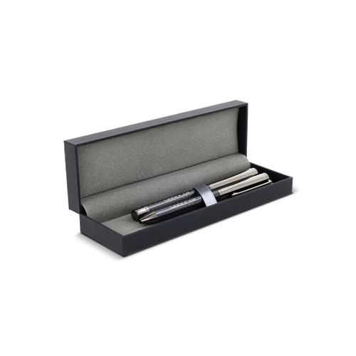 Ensemble stylo à bille et stylo roller en métal dans un coffret cadeau - 1