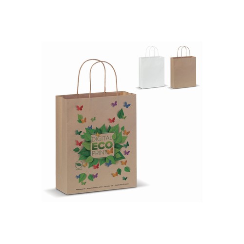 Sac en papier kraft 90g/m² 22x10x31cm personnalisé