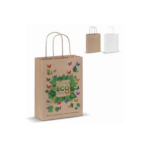 Sac papier anses torsadées 90g/m² 18x8x22cm personnalisé