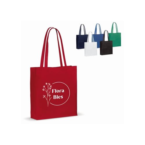 Sac en coton recyclé avec soufflet 140g/m² 38x10x42cm - 1
