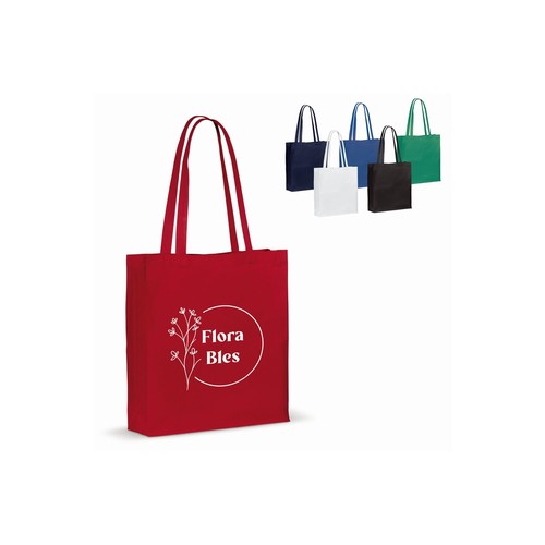 Sac en coton recyclé personnalisé avec soufflet 140g/m² 38x10x42cm