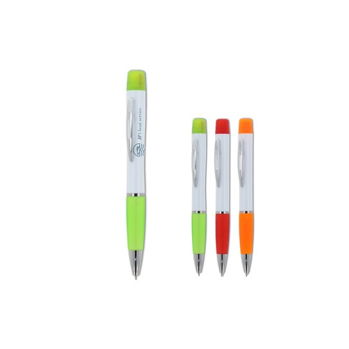 Stylo bille Hawaii personnalisé avec surligneur tricolore