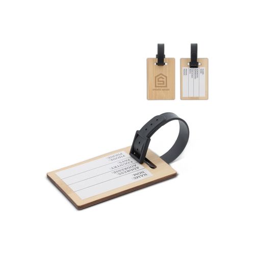 Etiquette de bagage en bambou