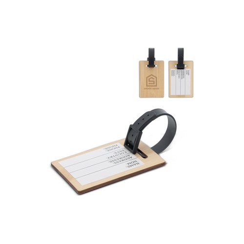 Etiquette de bagage en bambou personnalisé