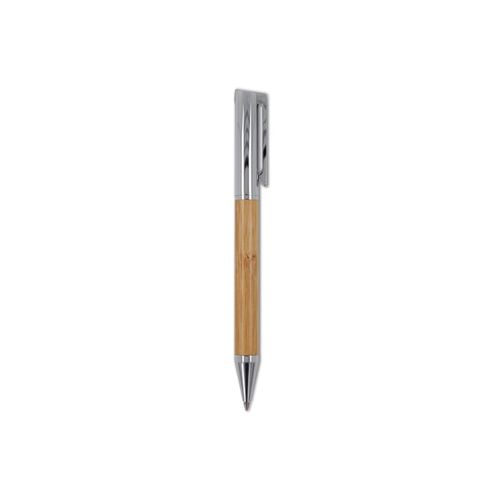Ensemble stylo à bille et roller en métal bambou dans une boîte cadeau