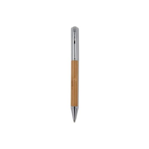 Ensemble stylo à bille et roller en métal bambou dans une boîte cadeau