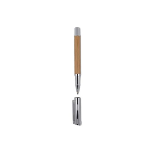 Ensemble stylo à bille et roller en métal bambou dans une boîte cadeau