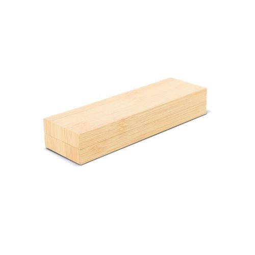 Ensemble stylo à bille et roller en métal bambou dans une boîte cadeau