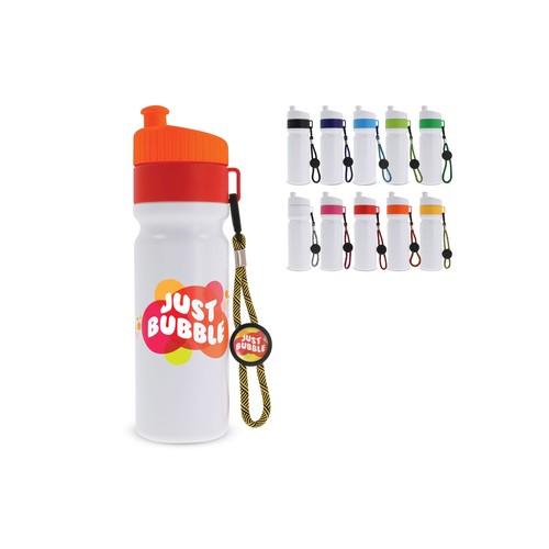 Bidon de sport personnalisé avec bord et cordon 750ml