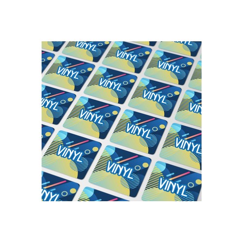 Vinyl Sticker Carré 10x10mm Personnalisé