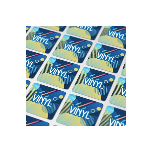 Vinyl Sticker Carré 25x25mm Personnalisé