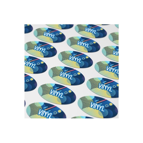 Vinyl Sticker Ovale 30x15mm Personnalisé