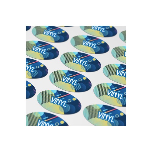 Vinyl Sticker Ovale 50x25mm personnalisé