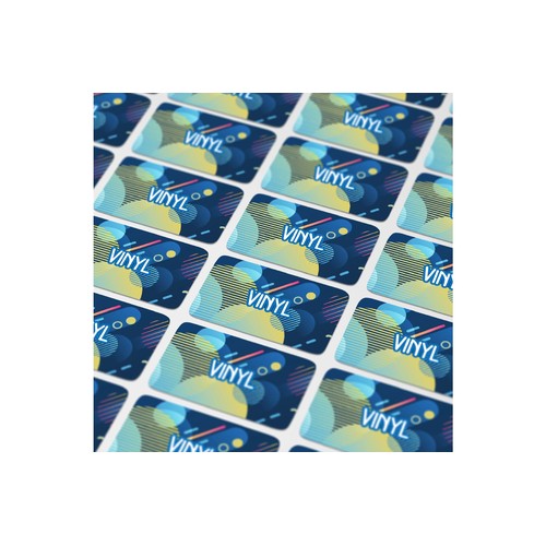 Vinyl Sticker Rectangle 30x15mm personnalisé