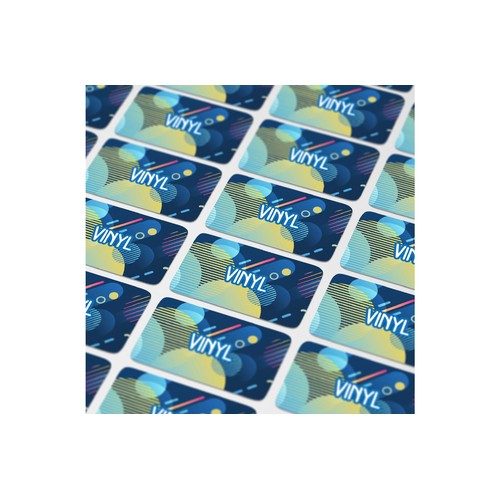 Vinyl Sticker Rectangle 40x20mm personnalisé