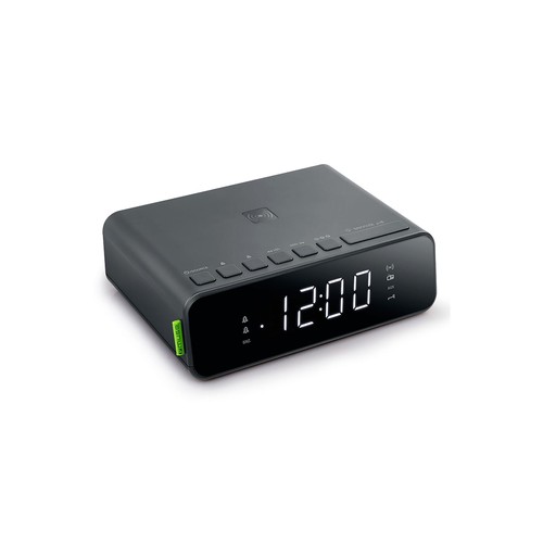 M-175 | Muse Radio-réveil FM double chargeur de téléphone sans fil personnalisé 5W