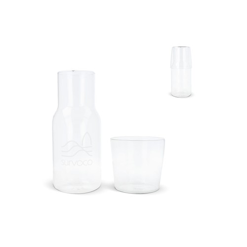 Set Caraffe 550ml et verre à boire 250ml personnalisé
