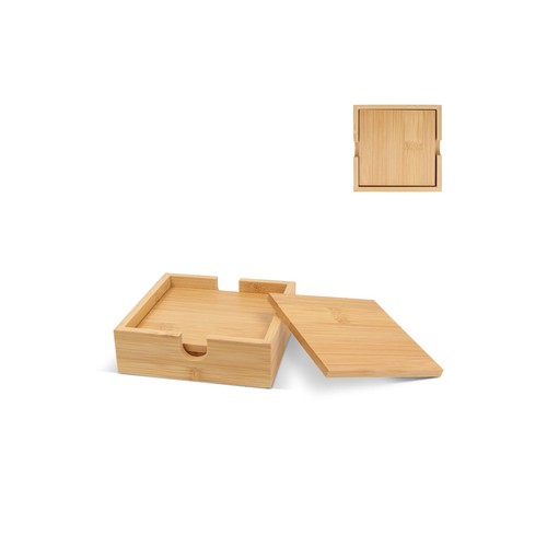 Set de sous-verres en bambou personnalisé (4 pièces)
