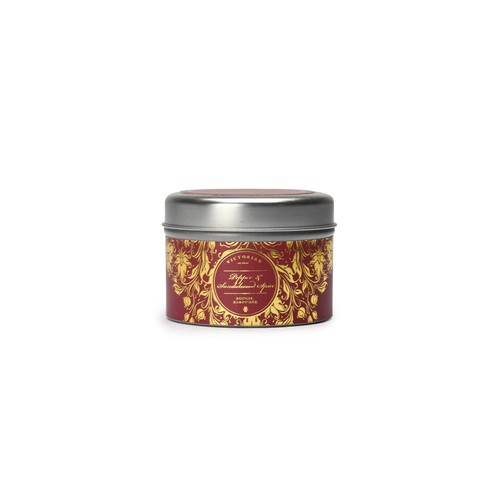 Victorian Tinbox Épices poivre et bois de santal bougie parfumée personnalisée