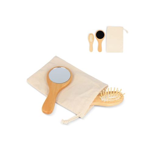 Set de brosses et miroirs en bois Schima superba