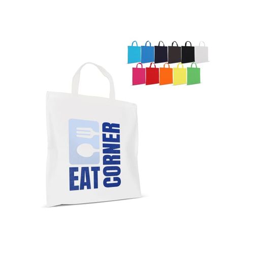 Sac shopping OEKO-TEX® couleur court 140g/m² 38x42 cm - 1