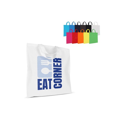 Sac shopping OEKO-TEX® couleur court 140g/m² 38x42 cm - 1