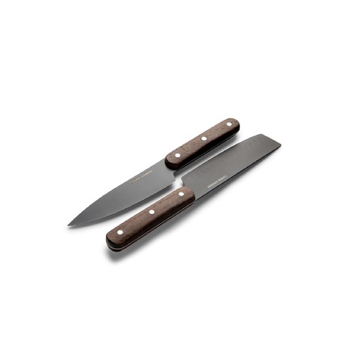 Orrefors Jernverk set de 2 couteaux personnalisé, noir & bois