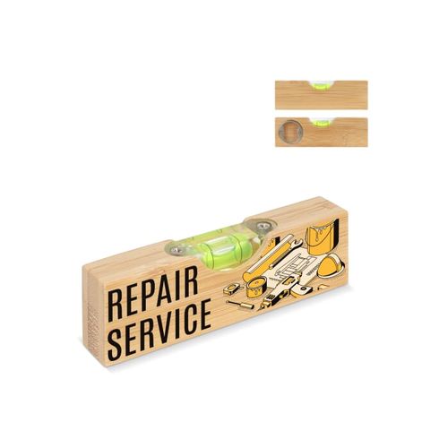 Niveau à bulle décapsuleur en bambou - 1