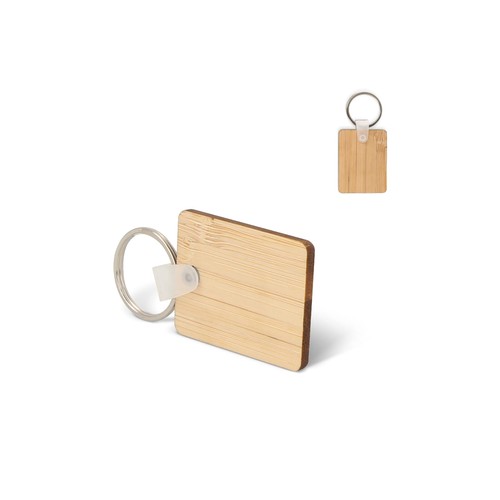 Porte-clés Bambou rectangulaire personnalisé