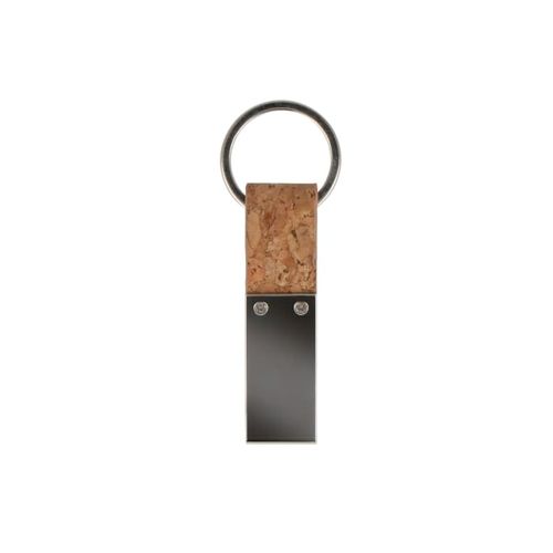 Porte-clés rectangulaire en liège et métal - 3
