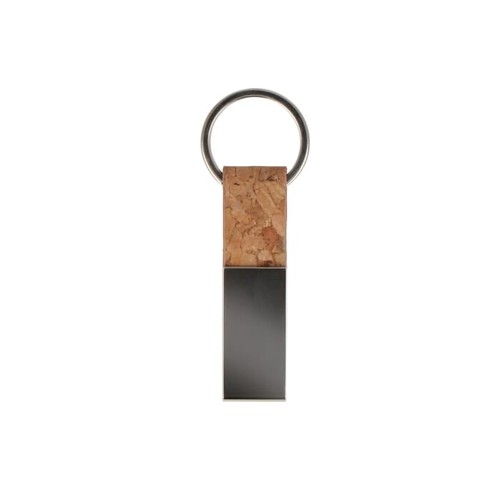 Porte-clés rectangulaire en liège et métal - 2