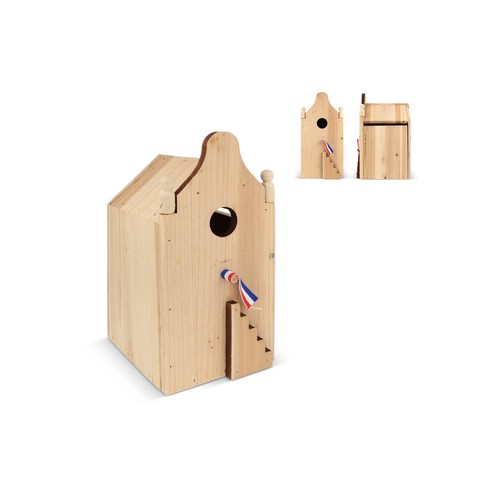 Maison d'oiseau en bois FSC personnalisée