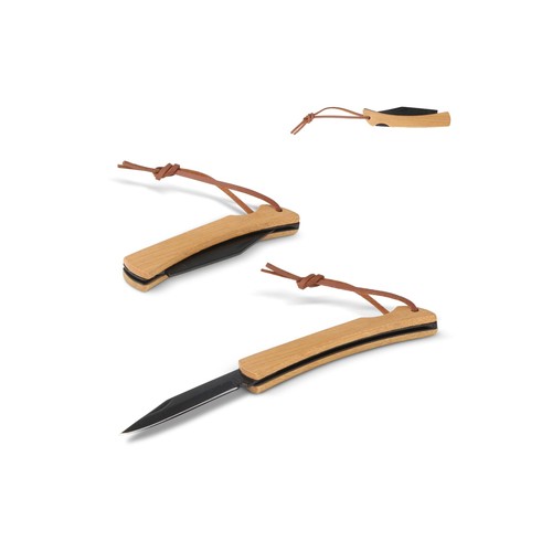 Couteau de poche en bambou - 1